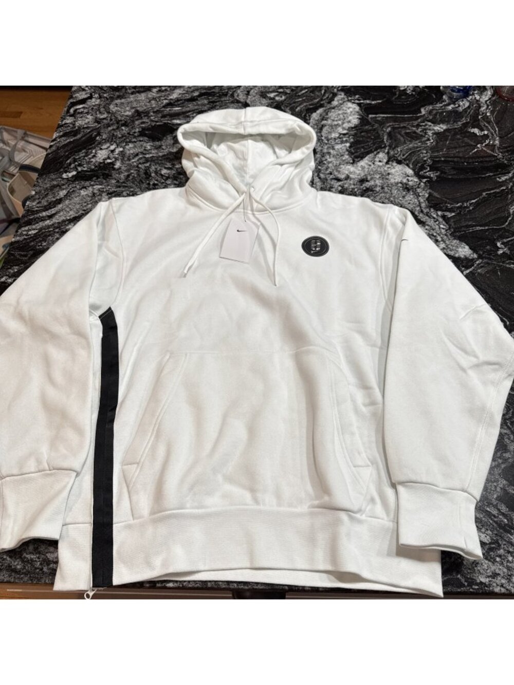 Nike Fleece Basketball Hoodie 'Sabrina' - White - FV3205-121 - Men's Size Medium